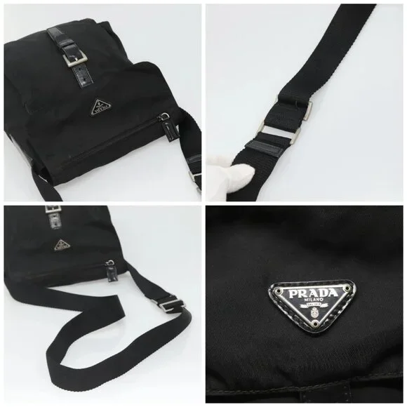 PRADA Shoulder Bag Nylon Black Silver Auth 122318 - Picture 16 of 16